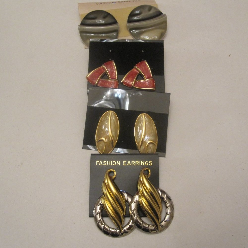 Four Pair Assorted Fashion Pierced Earrings